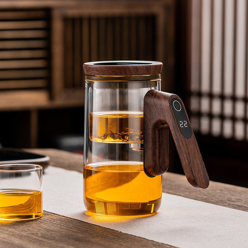 High-Temperature Resistant Semi-Automatic Glass Tea Infuser Kung Fu Tea Cup